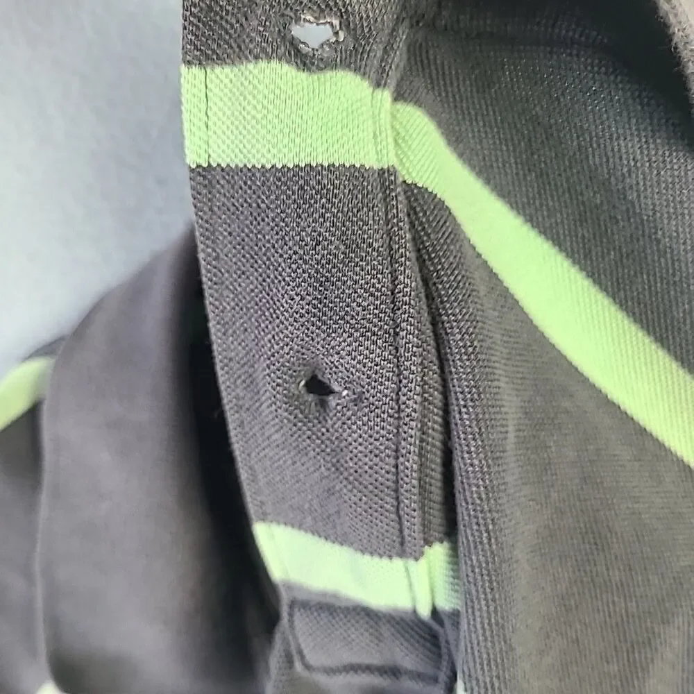 J Crew Polo Shirt Stripe Men's Green short sleeves
